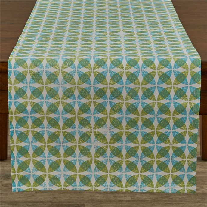 Mia Table Runner Aqua 14X72 Thumbnail