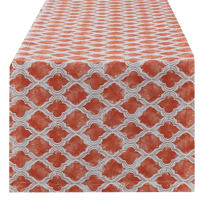 Watercolor Geo Coral Table Runner Thumbnail