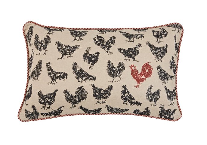 Hen Pecked Prnt Pillow 12X20 Cover Thumbnail