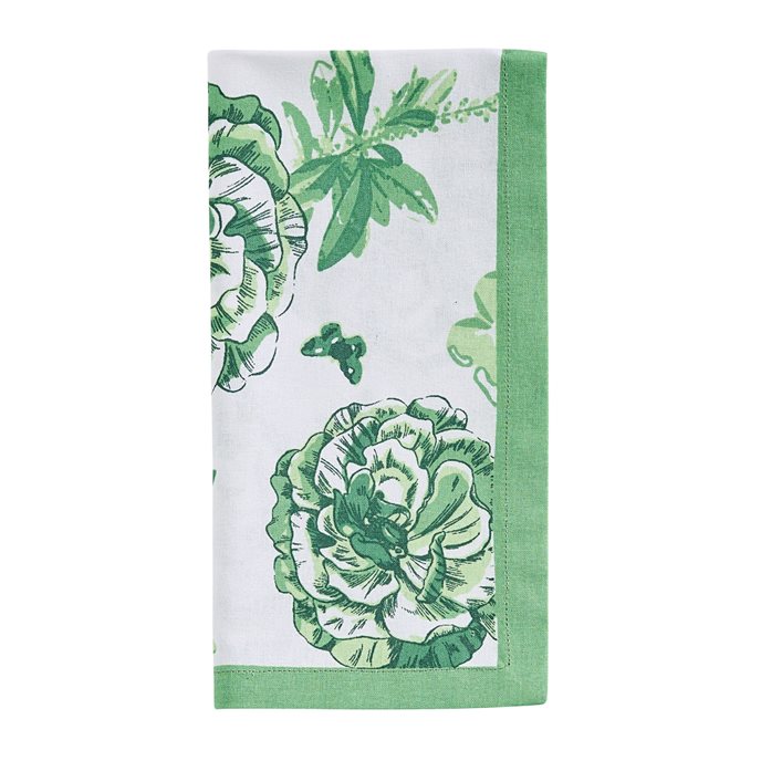 Florals And Flitters Printed Napkin - Green Thumbnail