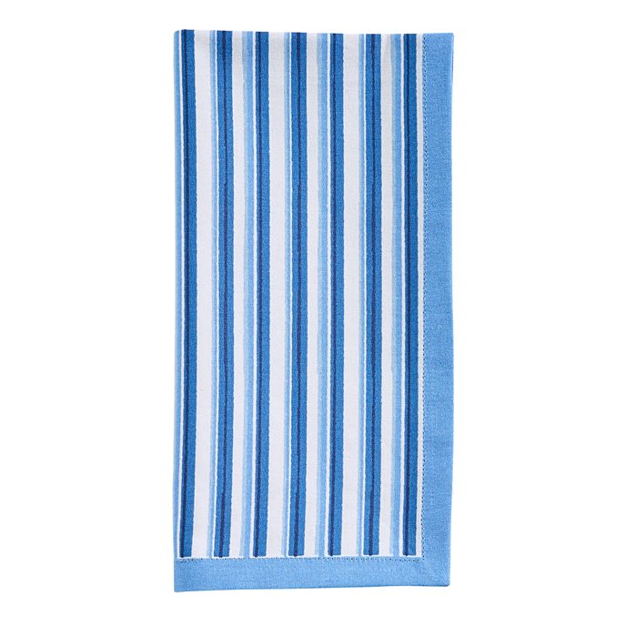 Geo Printed Stripe Napkin - Blue Thumbnail