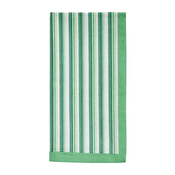 Geo Printed Stripe Napkin - Green Thumbnail