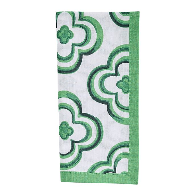 Geo Printed Napkin - Green Thumbnail