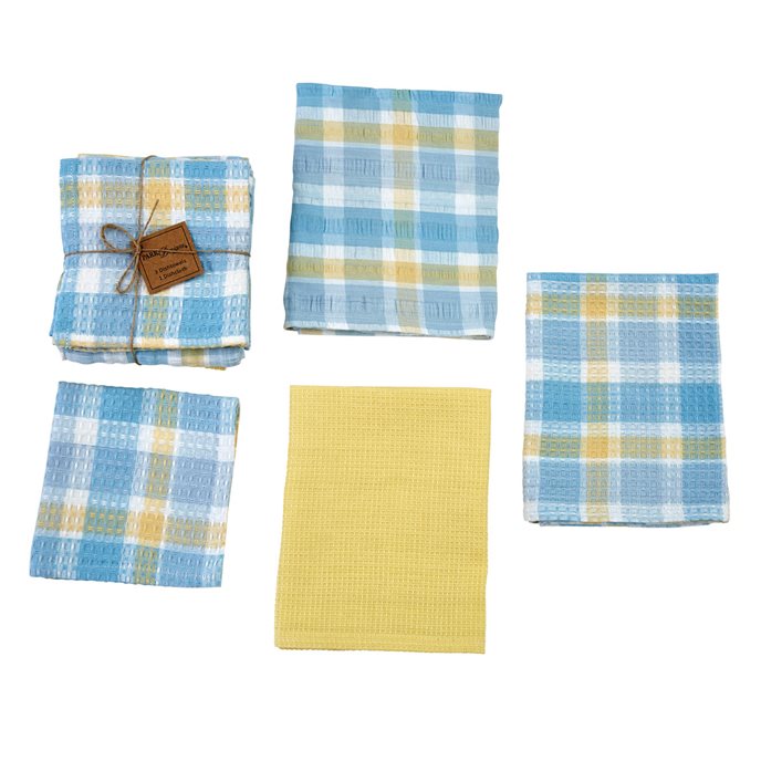 Forget Me Not 3 Dishtowel/1 Dishcloth Set Thumbnail