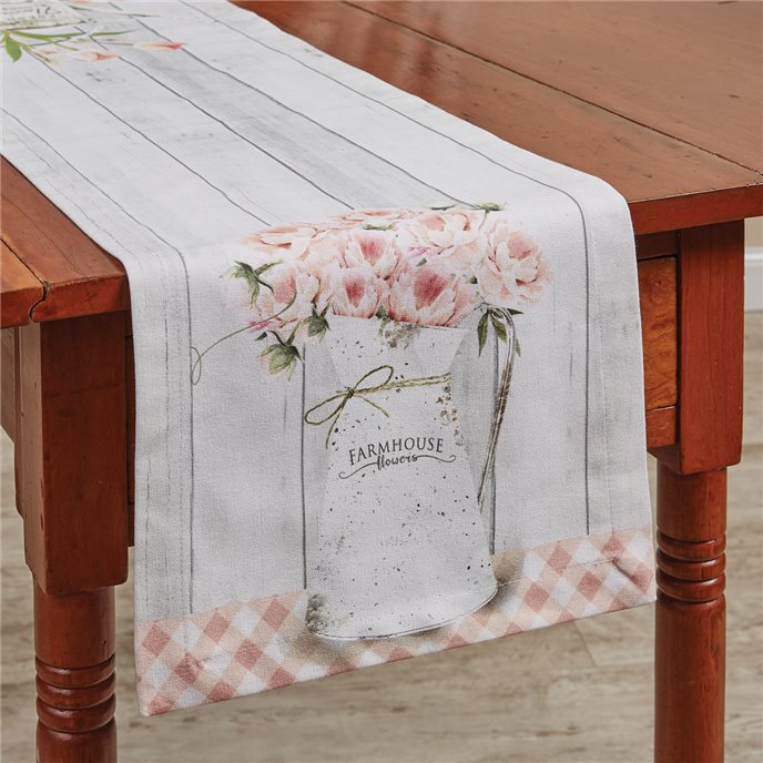 Farmhouse Peonies Table Runner 13X42 Thumbnail