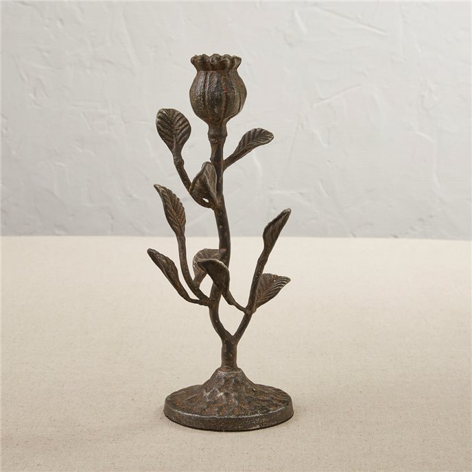 Cast Iron Flower Candle Holder Tall Thumbnail