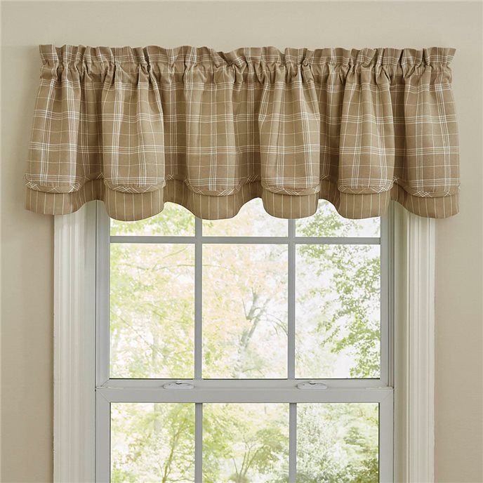 Fieldstone Plaid Lined Lyrd Valance Cream Thumbnail