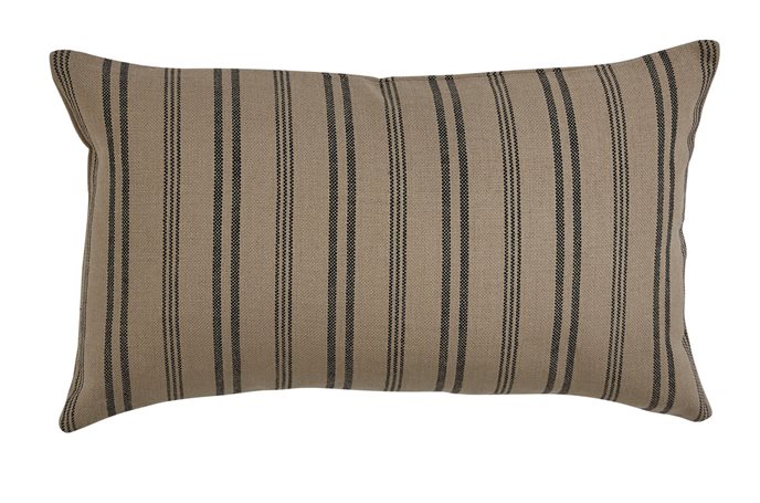 Chester Stripe Pillow 12X20 Black Cover Thumbnail