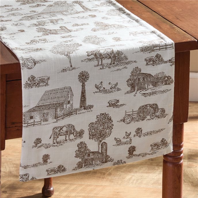 Down On The Farm Toile 13"X36" Runner Thumbnail