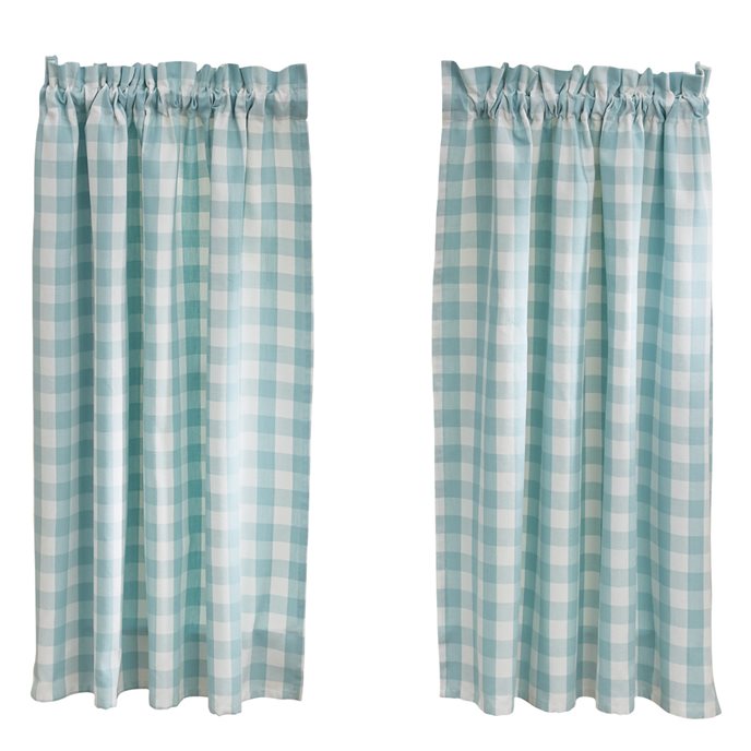 Gingham Check Tiers 72X36 Aqua Thumbnail