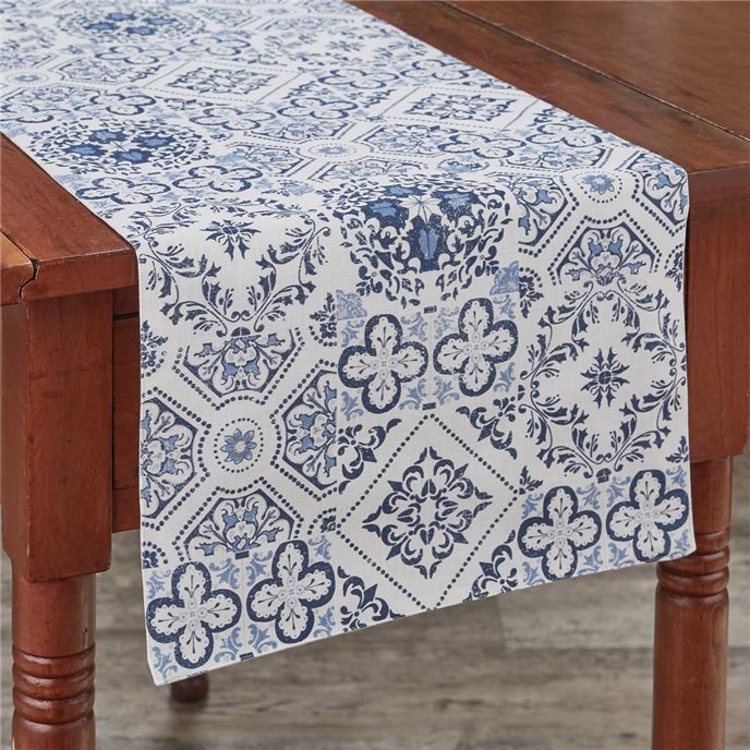 Delft Tile Table Runner 14X72 Thumbnail