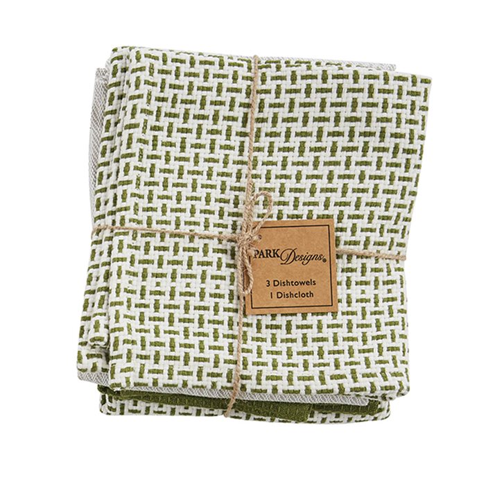 Peaceful Cottage 3 Dishtowel/1 Dishcloth Set Thumbnail