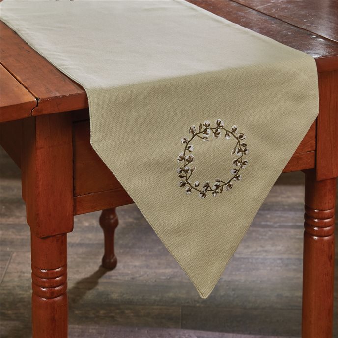 Cotton Wreath Table Runner 13X42 Thumbnail