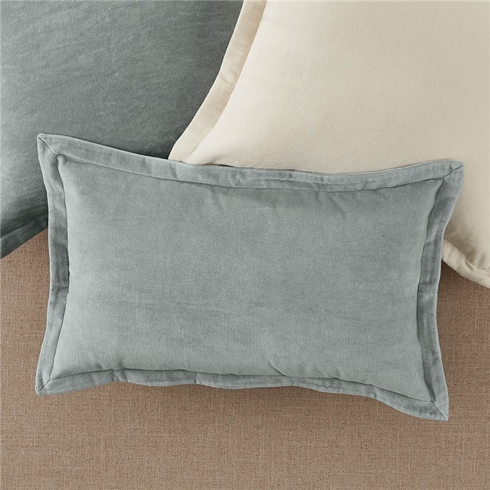 Velvet Pillow Cover Blue Mist 20X12 Thumbnail