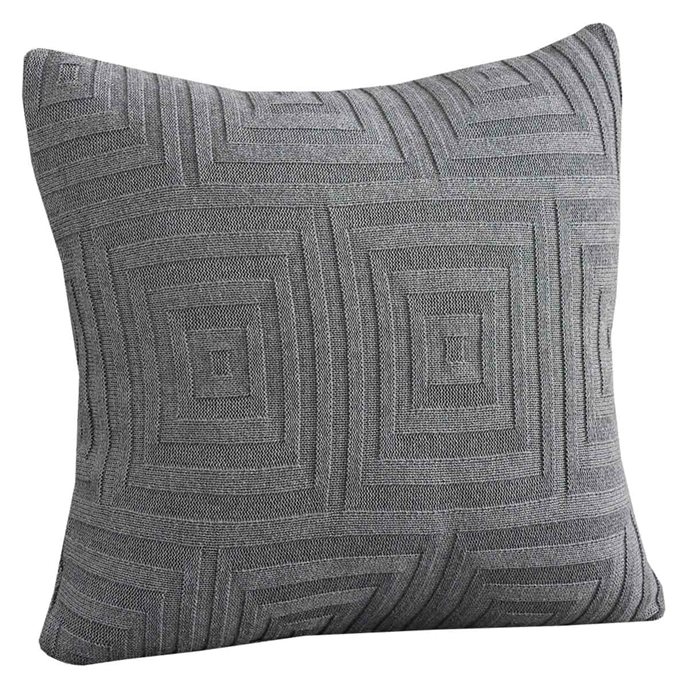 Concentric Sq Pillow Cover 18" Gray Thumbnail