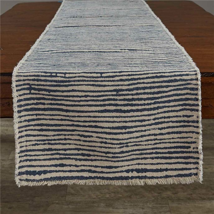 Stripe Print Table Runner 15X72 Blue Thumbnail