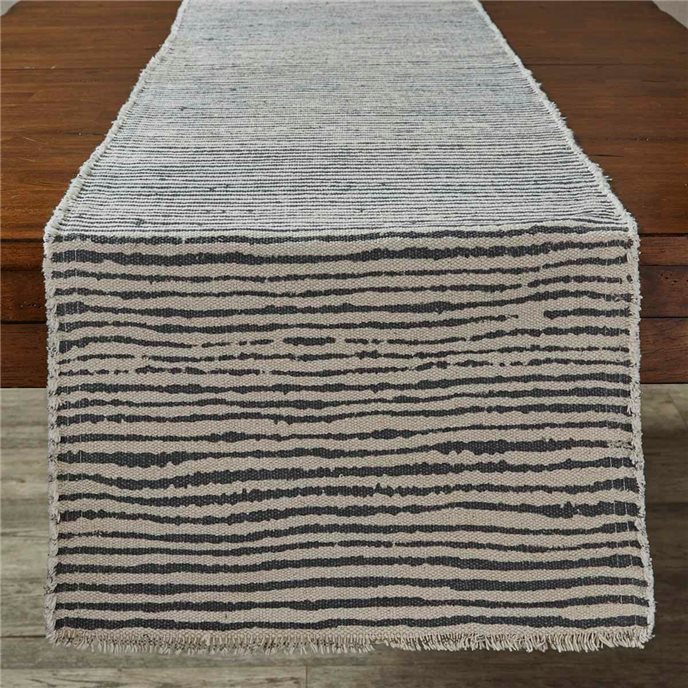 Stripe Print Table Runner 15X72 Slate Thumbnail