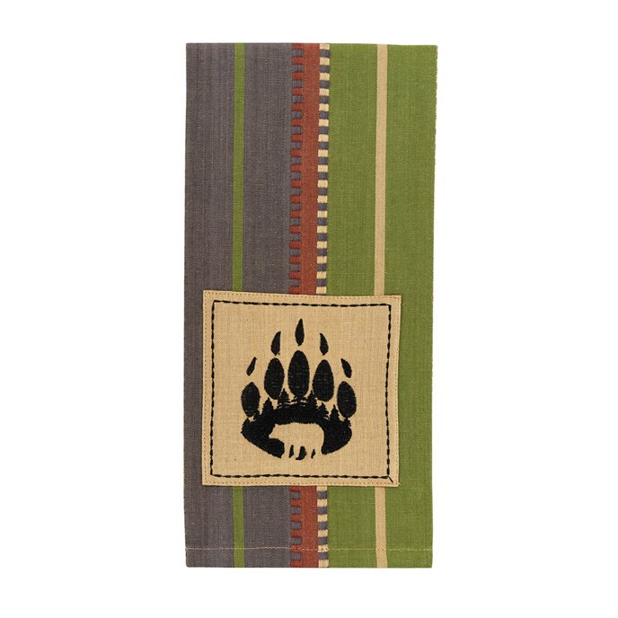 Shenandoah Stripe Bear Patch Decorative Dishtowel Thumbnail