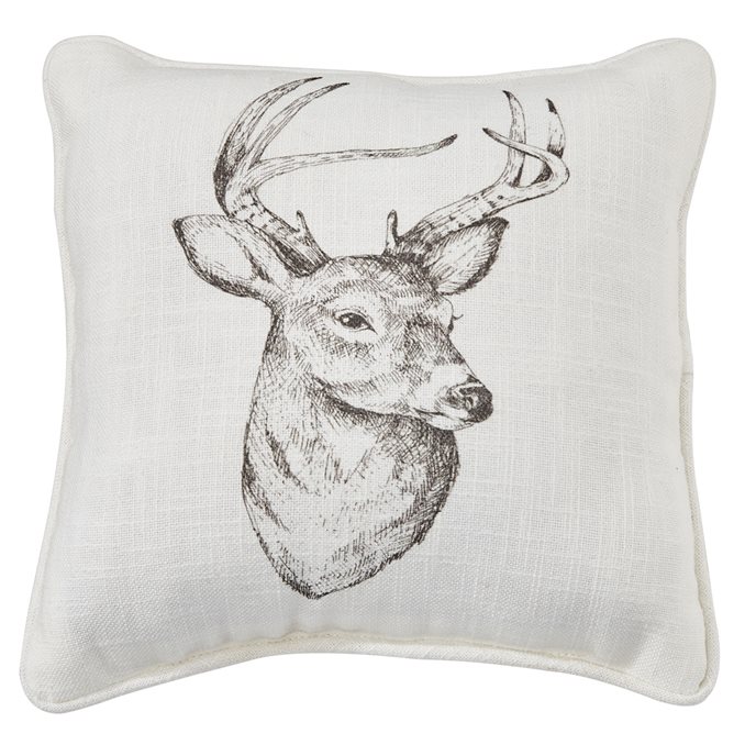 Wild And Beautiful Deer Printed Pillow 10" Thumbnail