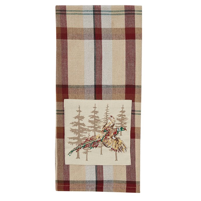 Gamekeeper Plaid Pheasant Embroidered Dishtowel Thumbnail