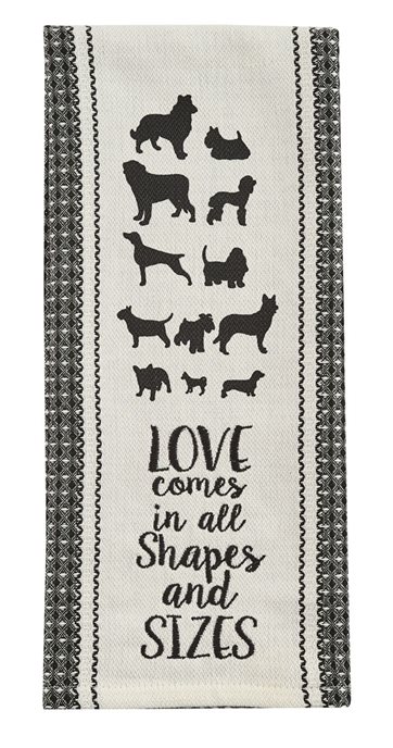 Love Dogs Print/Embroidered Dishtowel Thumbnail