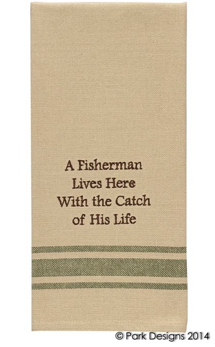 A Fisherman Lives Here Dishtowel Thumbnail