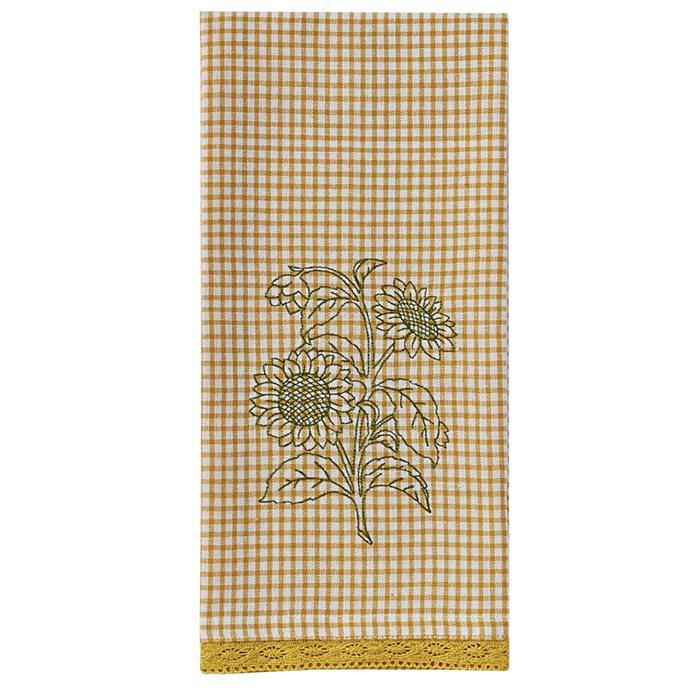 Sunflower Yellow Check Print Dishtowel Thumbnail