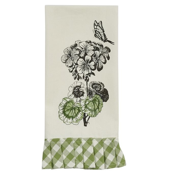 Geranium Butterfly Print/Embroidered Dishtowel Thumbnail