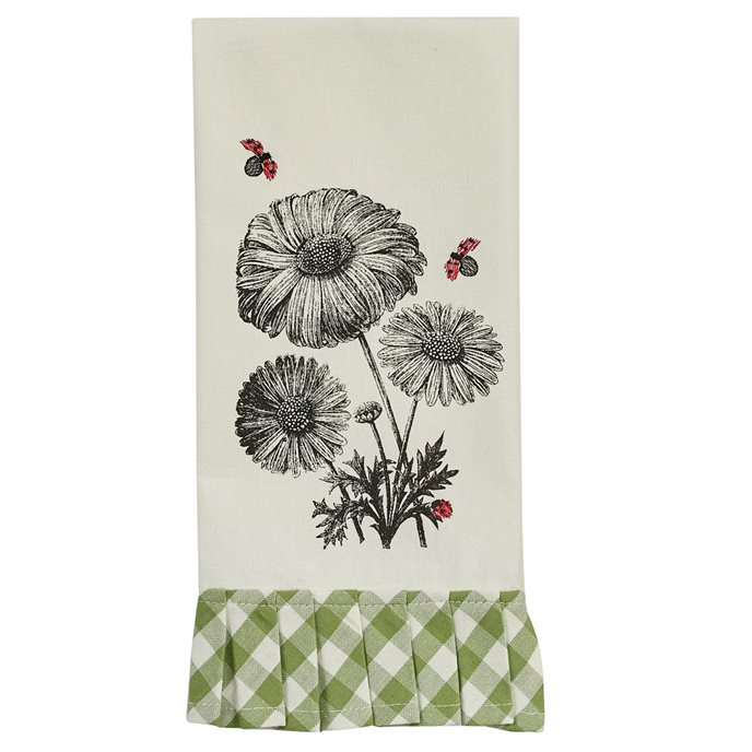 Daisy Ladybug Print/Embroidered Dishtowel Thumbnail