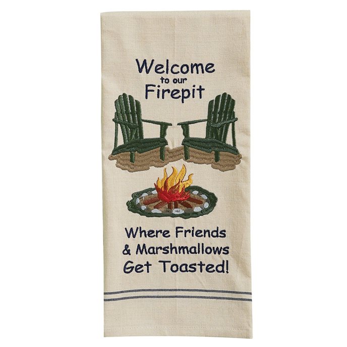 Welcome To Our Firepit Emb Dishtowel Thumbnail