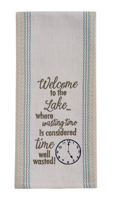 Welcome To The Lake Embroidered Dishtowel Thumbnail