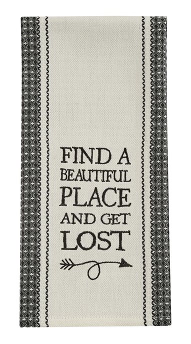 Find A Beautiful Place Embroidered Dishtowel Thumbnail