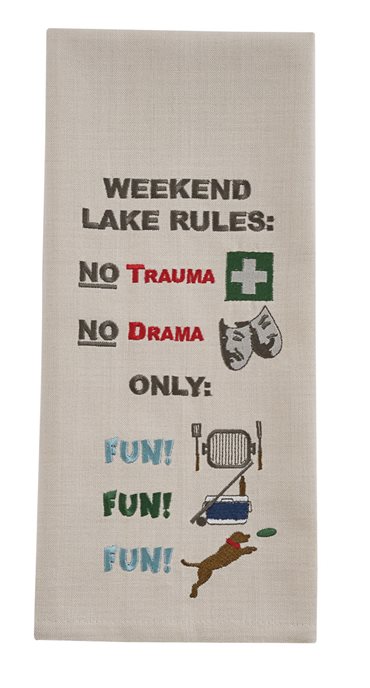 No Trauma No Drama Embroidered Dishtowel Thumbnail