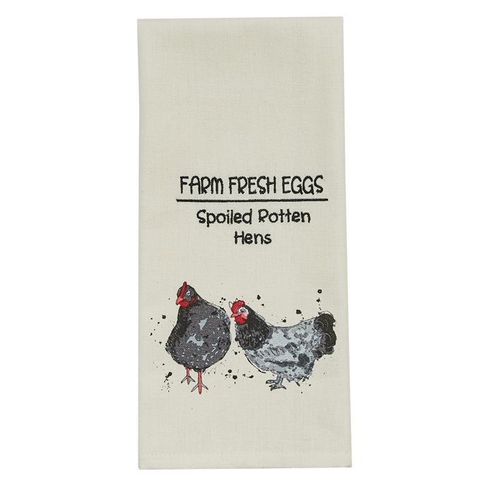 Farm Fresh Eggs Print/Embroidered Dishtowel Thumbnail