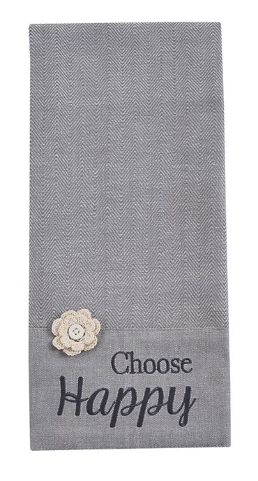 Choose Happy Embroidered Dishtowel Thumbnail