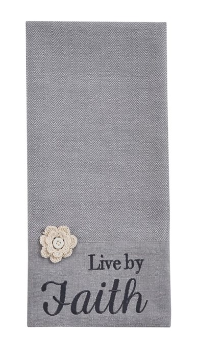 Live By Faith Embroidered Dishtowel Thumbnail