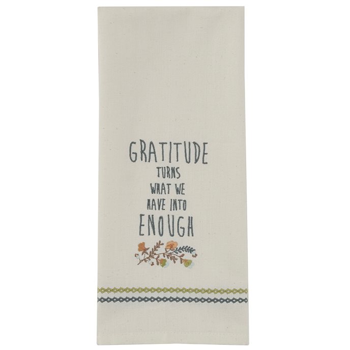 Gratitude Turns What Embroidered Dishtowel Thumbnail