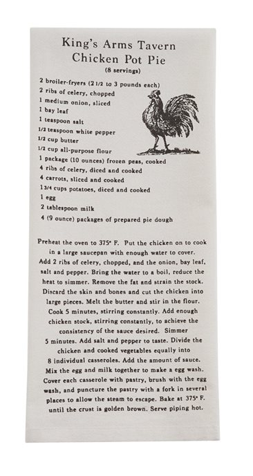 Chicken Pot Pie Printed Floursack Dishtowel Thumbnail