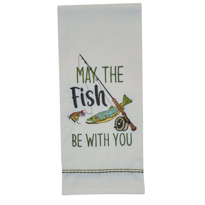 May The Fish Be With You Embroidered Dishtowel Thumbnail