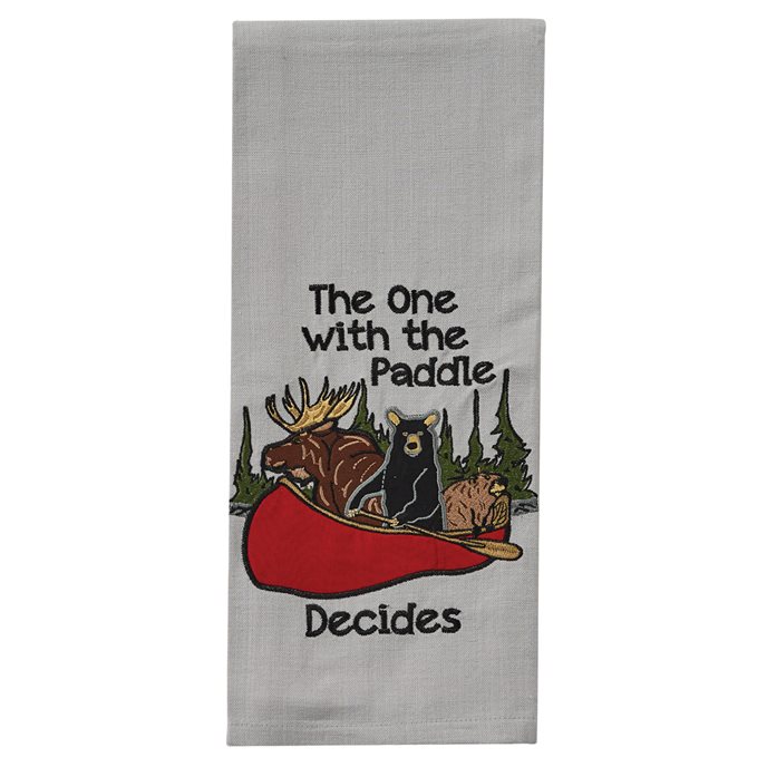 The One With The Paddle Decides Dishtowel Thumbnail