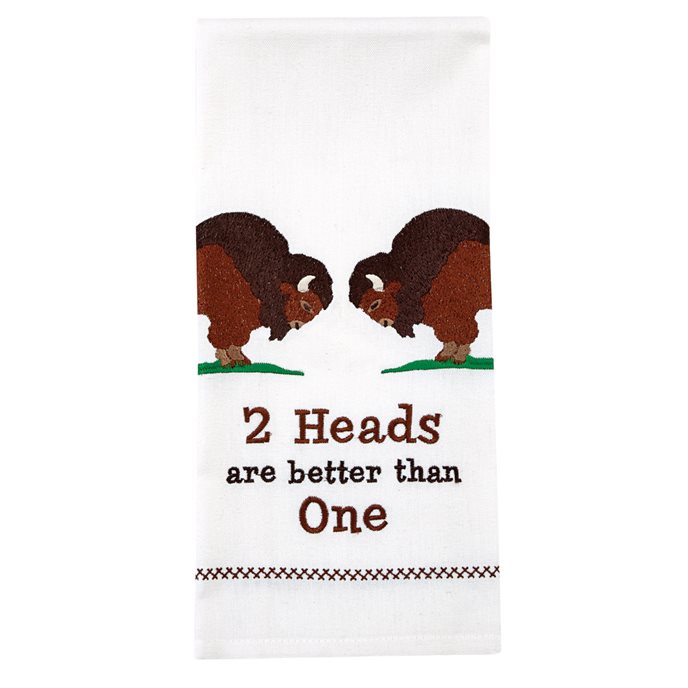 Two Heads Are Better Dishtowel Thumbnail