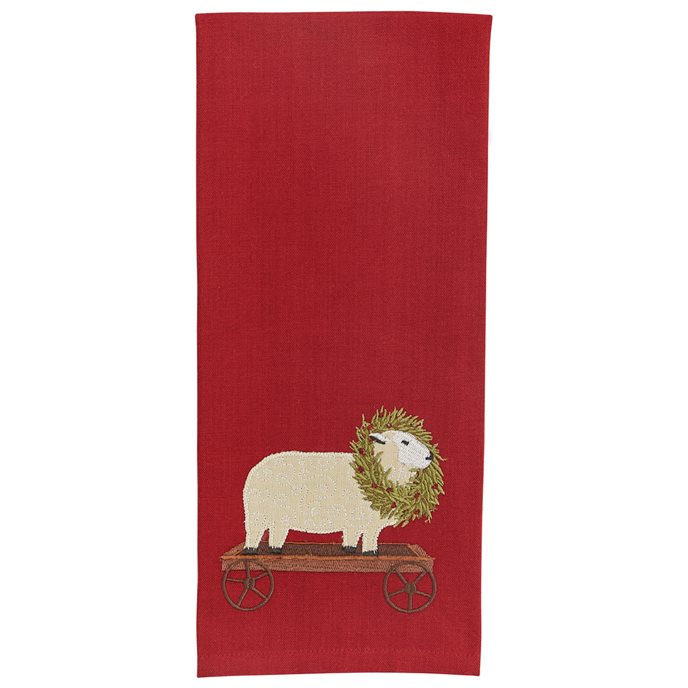 Sheep With Wreath Dishtowel Thumbnail