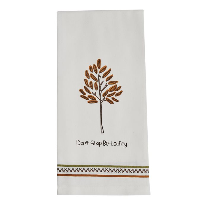 Don'T Stop Beleafing Decorative Dishtowel Thumbnail