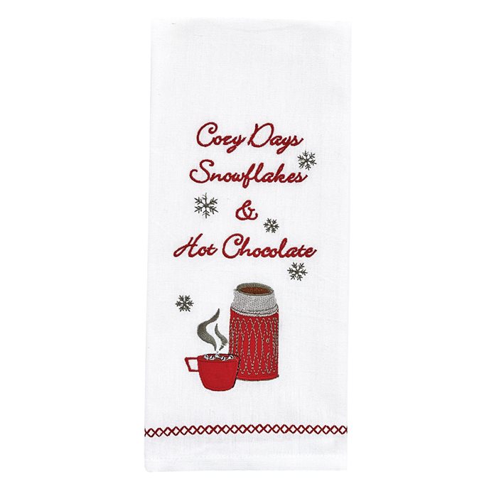 Cozy Day Thermos Embroidered Dishtowel Thumbnail