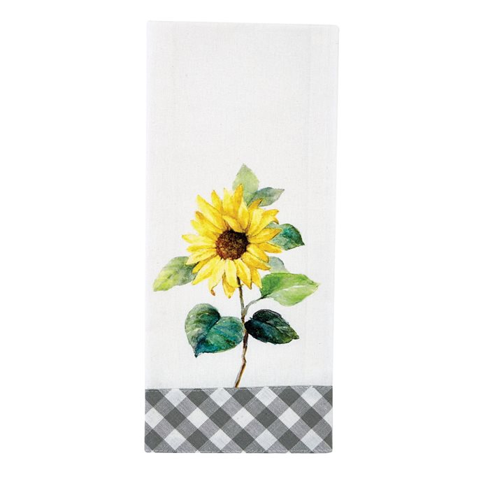 Sunflower Check Bordered Dishtowel Thumbnail