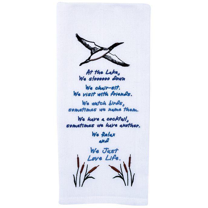 Things To Do At The Lake Embroidered Dishtowel Thumbnail