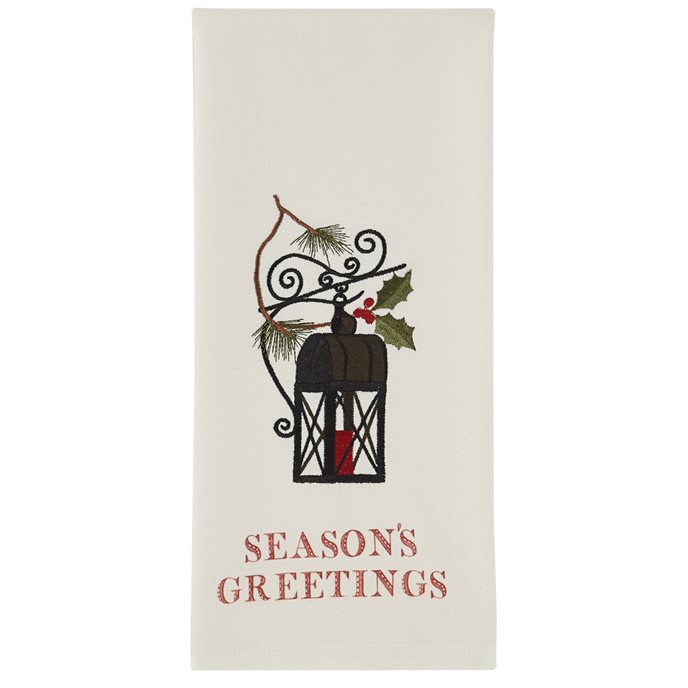 Seasons Greetings Embroidered Dishtowel Thumbnail