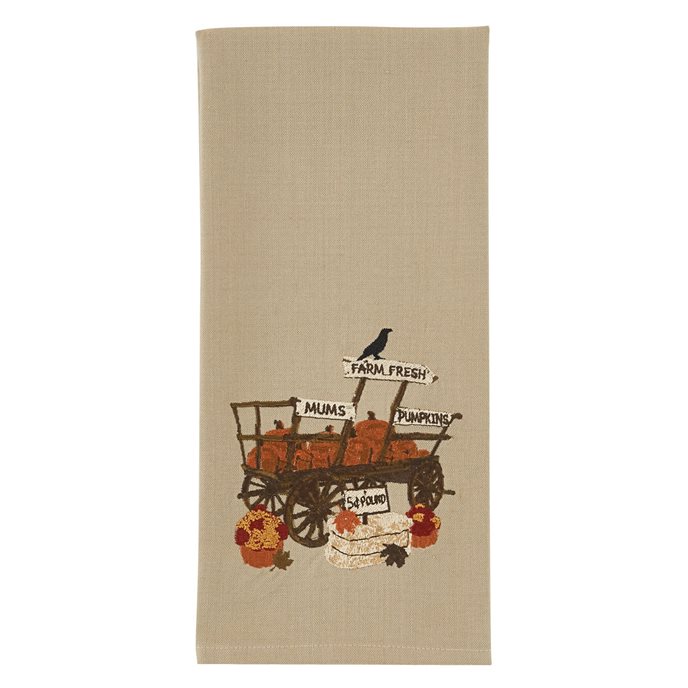 Pumpkin Wagon Embroidered Dishtowel Thumbnail