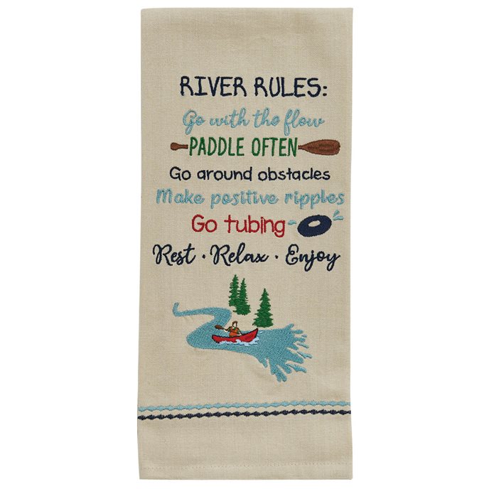 River Rules Embroidered Dishtowel Thumbnail