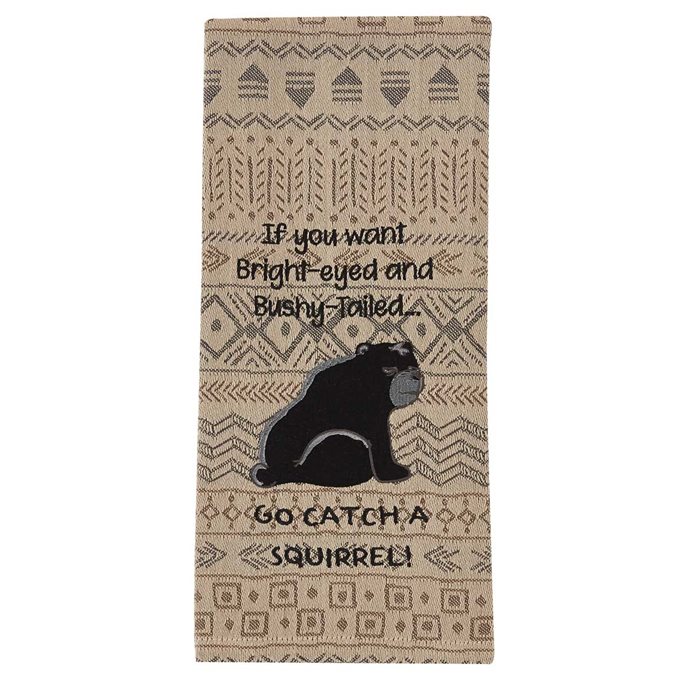 Go Catch A Squirrel Embroidered Dishtowel Thumbnail